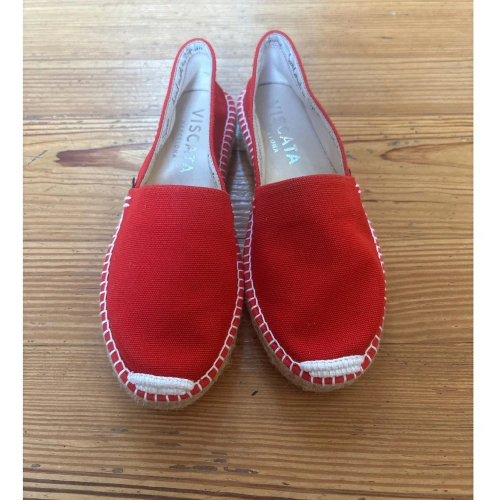 Viscata Espadrilles Women Red Canvas Hand Made in Spain SIZE 39